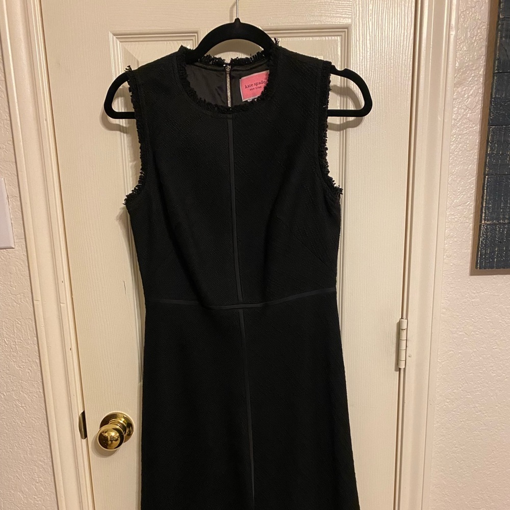 KATE SPADE BLACK SHORT SLEEVED A LINE DRESS KNEE LENGTH